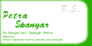 petra spanyar business card