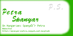 petra spanyar business card